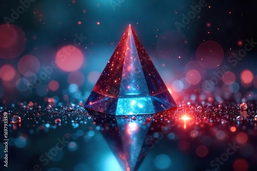Prismatic Light Refraction Ethereal Hues on Mystical Surface, Otherworldly Magical Atmosphere