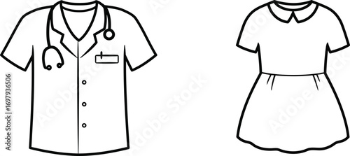 medical attire and casual dress side by side comparison