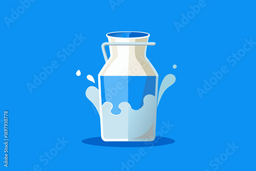 milk bottle and glass