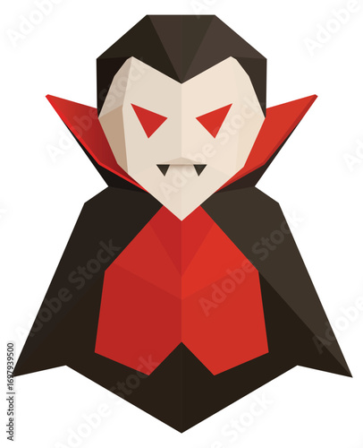 halloween dracula origami style illustration