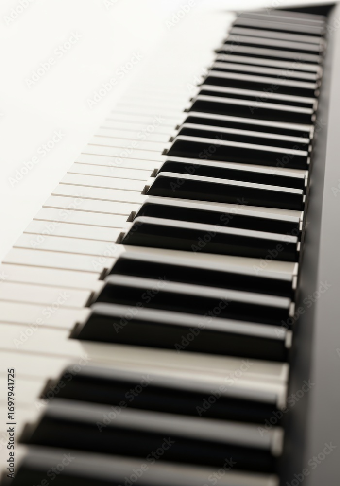 Close-up of elegant piano keys, musical composition