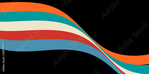 Collection of 70s poster, banner, cover, card. background . Set of retro wall decoration, groovy, trippy, colorful line. Vintage hippie wall art for interior, decorative, dots flayer simple and trendy