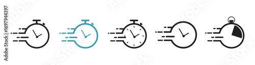 Fast time icon vector simple design, speed time vector icons set isolated on a white background vector illustration
