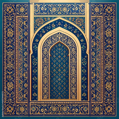 Ornate archway design with intricate floral patterns