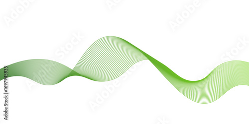 Smooth stylish abstract green wave background,dots on a whit clean and fresh background,green lines vector banner template background design.green wave melody lines on white background,
