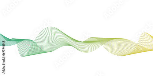 Smooth stylish abstract green wave background,dots on a whit clean and fresh background,green lines vector banner template background design.green wave melody lines on white background,