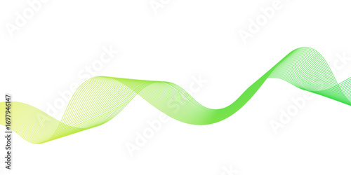 Smooth stylish abstract green wave background,dots on a whit clean and fresh background,green lines vector banner template background design.green wave melody lines on white background,