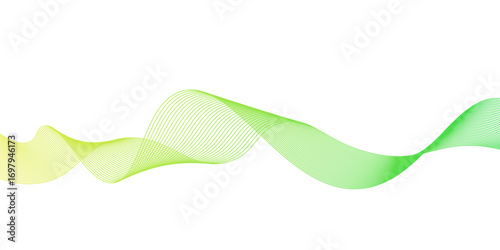 Smooth stylish abstract green wave background,dots on a whit clean and fresh background,green lines vector banner template background design.green wave melody lines on white background,