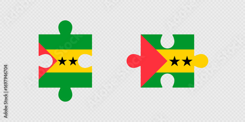 Puzzle Pieces with Sao Tome and Principe Flag.