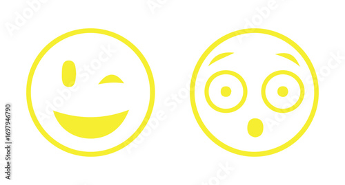  Emoji faces icon. colorful flat style. Include smile, happy, sad, angry, and surprised  vector illustration eps 10