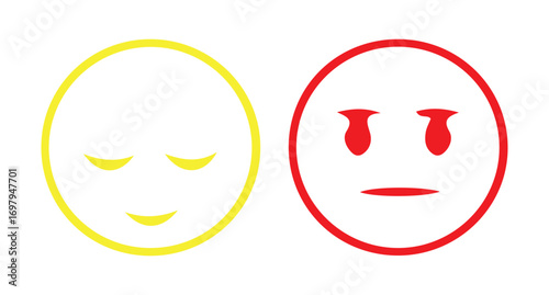  Emoji faces icon. colorful flat style. Include smile, happy, sad, angry, and surprised  vector illustration eps 10