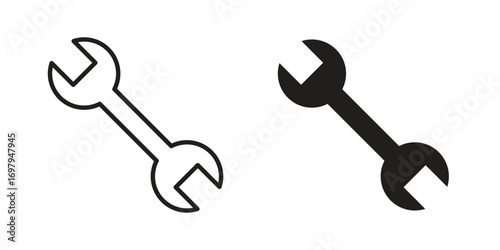 Wrench icon symbol for logo, web, app designs.