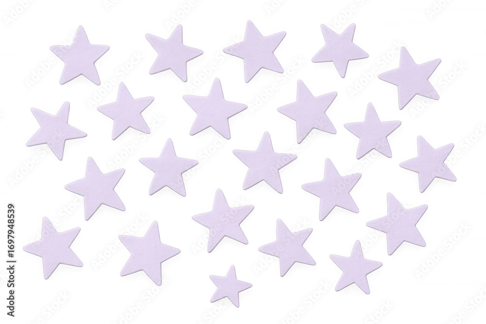Obraz premium Purple felt stars creating a festive atmosphere on a transparent background, ideal for celebratory designs