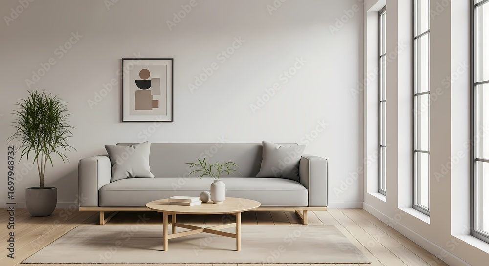 Fototapeta premium Minimalist Living Room Interior 