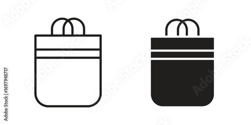 Tote bag icon symbol for logo, web, app designs.