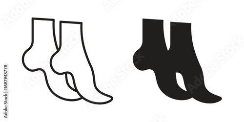 Tiptoe feet icon symbol for logo, web, app designs.