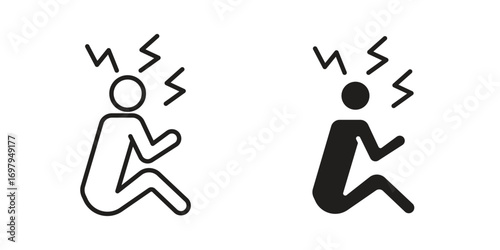 Stressed human icon symbol for logo, web, app designs.