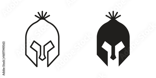Spartan Helmet icon symbol for logo, web, app designs.