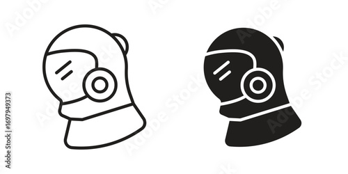 Space helmet icon symbol for logo, web, app designs.