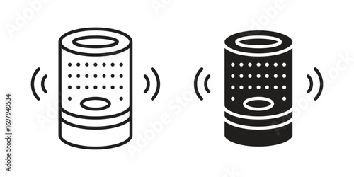 Smart speaker icon symbol for logo, web, app designs.