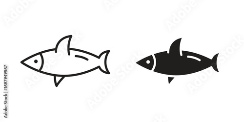 Sardine icon symbol for logo, web, app designs.