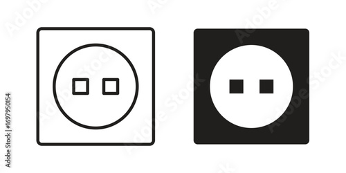 Round socket icon symbol for logo, web, app designs.