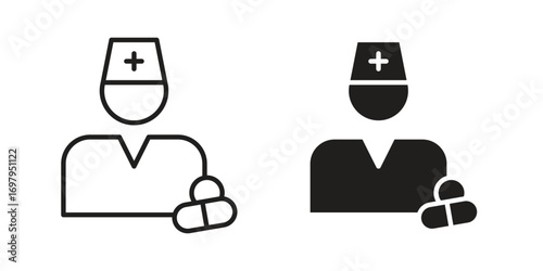 Pharmacist icon symbol for logo, web, app designs.
