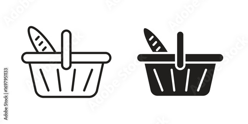 Picnic basket icon symbol for logo, web, app designs.