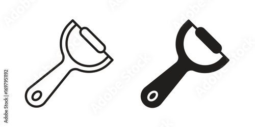 Peeler icon symbol for logo, web, app designs.