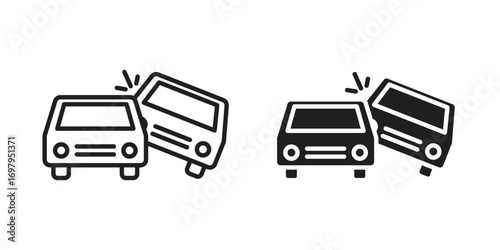 Overturned car icon symbol for logo, web, app designs.