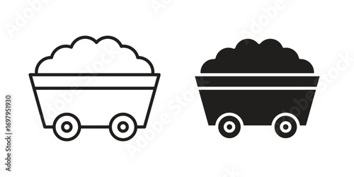 Mine wagon icon symbol for logo, web, app designs.
