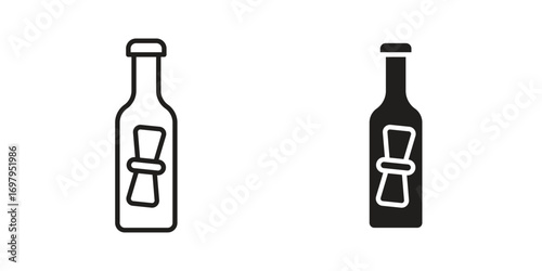 Message In a Bottle icon symbol for logo, web, app designs.