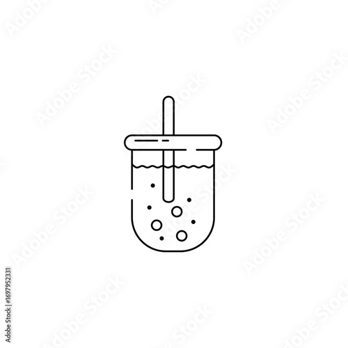 Icon Boba in Outline Style Vector Illustration Isolated Design