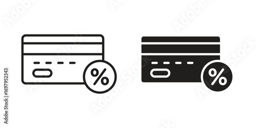 Loyalty card icon symbol for logo, web, app designs.