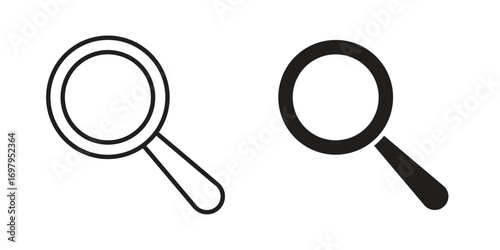 Loupe icon symbol for logo, web, app designs.