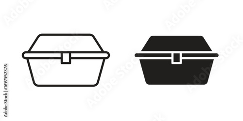 Lunch box icon symbol for logo, web, app designs.