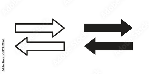 Left right direction icon symbol for logo, web, app designs.