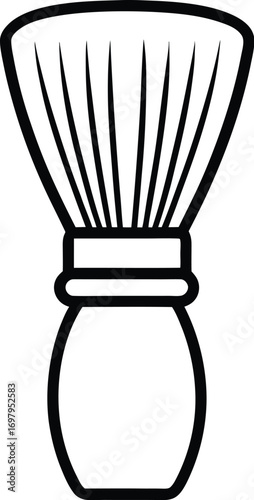 A classic shaving brush with bristles and rounded handle isolated on white background isolated on transparent background