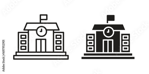 Institute icon symbol for logo, web, app designs.