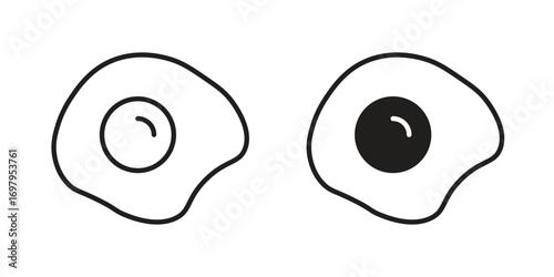 Fried egg icon symbol for logo, web, app designs.