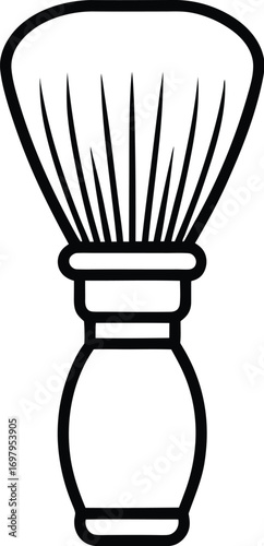 A classic shaving brush with bristles and rounded handle isolated on white background isolated on transparent background