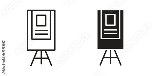 Flip chart icon symbol for logo, web, app designs.