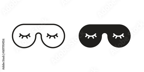 Eye mask icon symbol for logo, web, app designs.