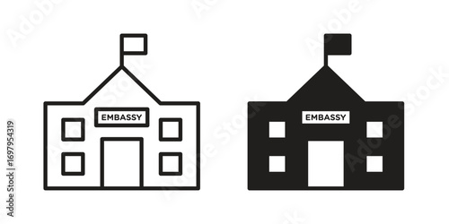 Embassy icon symbol for logo, web, app designs.