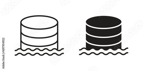 Data lake icon symbol for logo, web, app designs.