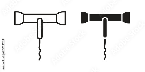 Corkscrew icon symbol for logo, web, app designs.