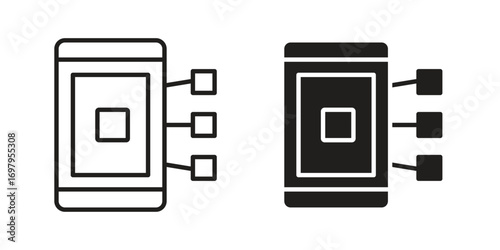 Content curation icon symbol for logo, web, app designs.