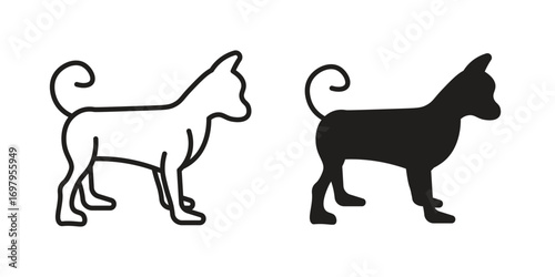 Chihuahua dog icon symbol for logo, web, app designs.