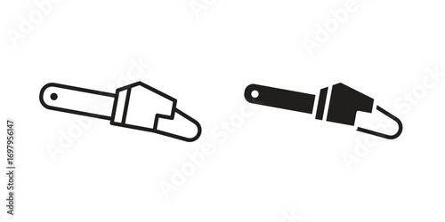 Chainsaw icon symbol for logo, web, app designs.