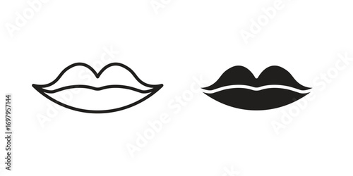 Big lips icon symbol for logo, web, app designs.